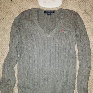 Women's Polo Ralph Lauren V-Neck Gray Sweater